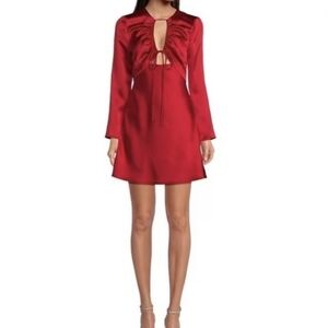 NWT Gianni Bini Raini Red Satin Size 8 Tie Front Dress
